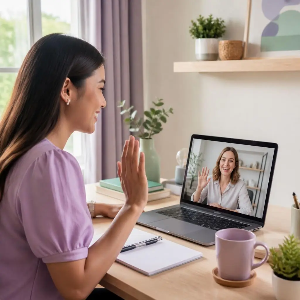 A Filipino professional on a video call with an international client